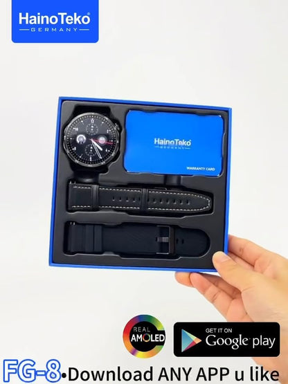 HainoTeko FG-8 5G Android Smart Watch with SIM Card Support, AMOLED Display, Download Any App, GPS, WiFi, Bluetooth Calling & Social Media Access