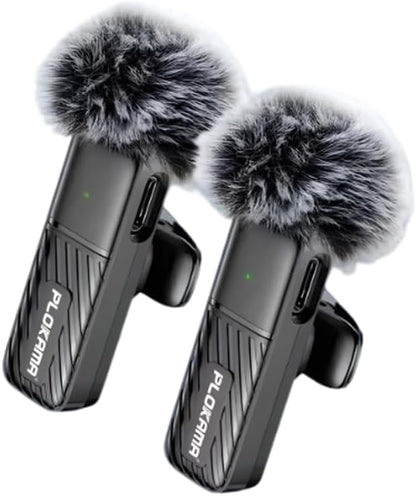 VM-20 Wireless Lavalier Microphone 2.4G Dual Mic System for Live Streaming, Interviews, Vlogging & Video Recording
