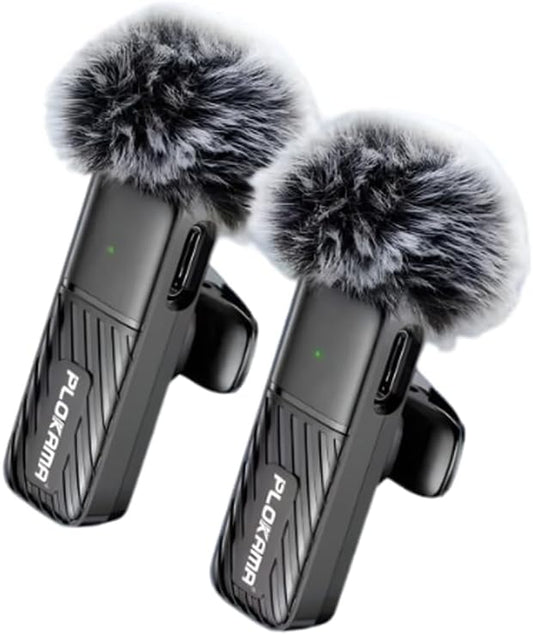 VM-20 Wireless Lavalier Microphone 2.4G Dual Mic System for Live Streaming, Interviews, Vlogging & Video Recording