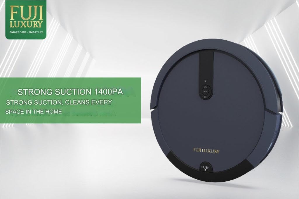 Fuji Luxury T4 Automatic Vacuum Cleaner Robot with Remote Control – Smart Navigation, Powerful Suction, Quiet Operation, Multi-Surface Cleaning, Ideal for Home Office & Pet Hair Cleaning