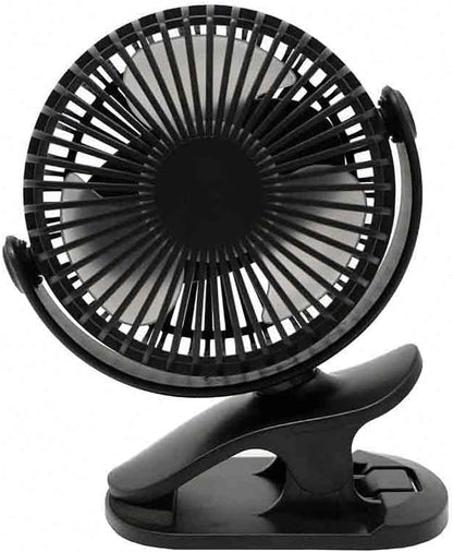 Portable Clip Fan Rechargeable USB Handheld Desk Fan with 3 Speed Modes Adjustable Head, Strong Grip Base, Mini Personal Cooling Fan for Home Office Travel