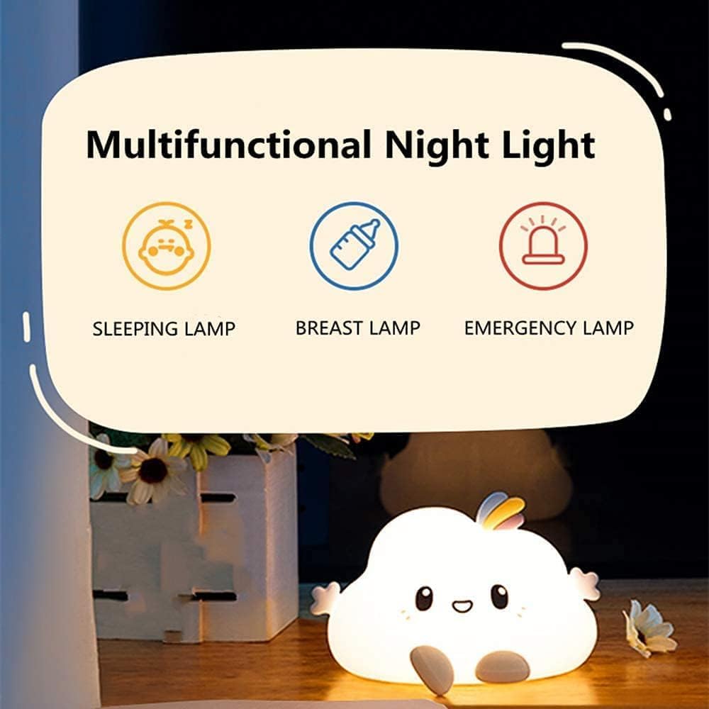 Kids Night Light Cloud Lamp with Remote LED Silicone Color Changing Squishy Glow Soft Portable USB Rechargeable for Bedroom