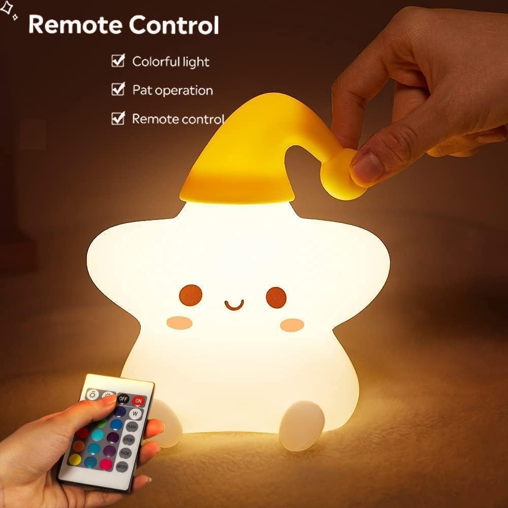 Kids Night Light Cloud Lamp with Remote LED Silicone Color Changing Squishy Glow Soft Portable USB Rechargeable for Bedroom