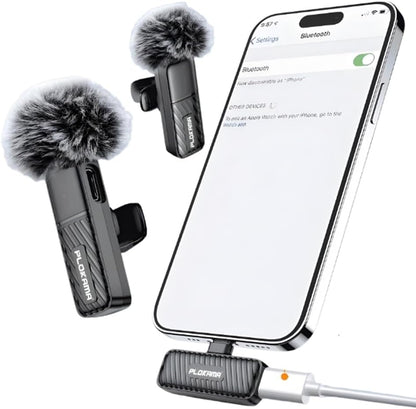 VM-20 Wireless Lavalier Microphone 2.4G Dual Mic System for Live Streaming, Interviews, Vlogging & Video Recording