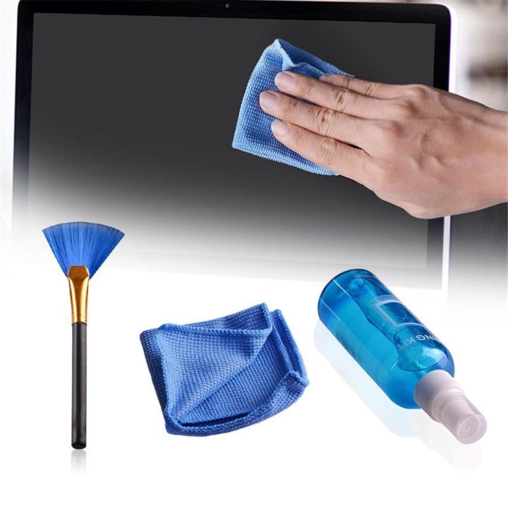 3 in 1 LCD Screen Cleaning Kit For Laptop TV Digital Camera, Screen Cleaning Kit Cloth Liquid Brush for Keyboard Lens Screen Laptop Mobile