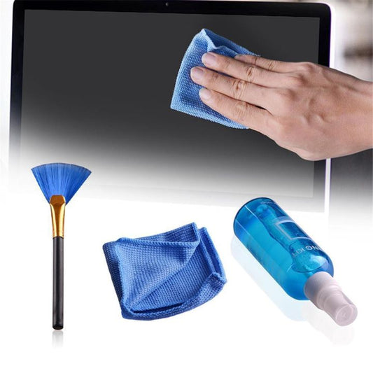 3 in 1 LCD Screen Cleaning Kit For Laptop TV Digital Camera, Screen Cleaning Kit Cloth Liquid Brush for Keyboard Lens Screen Laptop Mobile