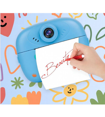 KC02 Kids Instant Print Camera Thermal Printing Camera for Children with 2.4” LCD Screen | Video Recording | MP3 Player | Rechargeable Battery | Includes Print Paper Blue