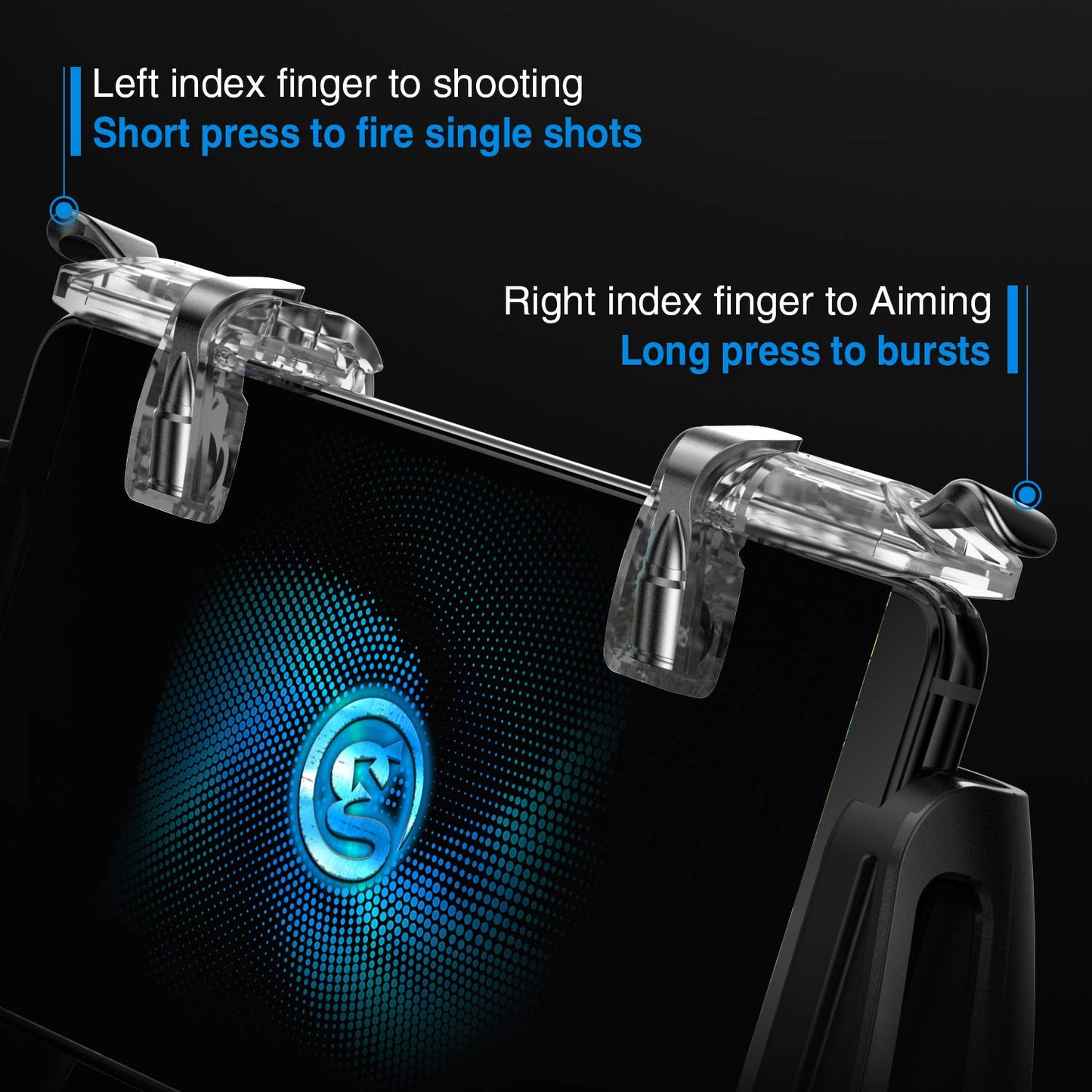 Gaming Phone Cooler and Firestick Grip Controller Combo Universal Clip-On Smartphone Cooler Fan With Fire-Trigger