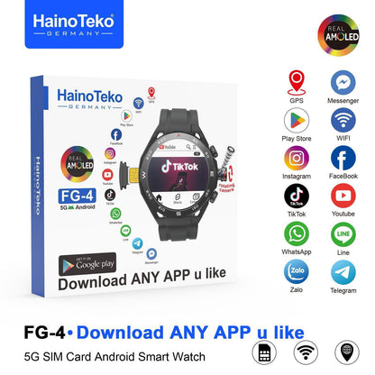 HainoTeko FG-4 Smart Watch with AMOLED Display Smart Notifications Social Media & Fitness Tracking and Multi-Sport Modes Designed for Gents Black