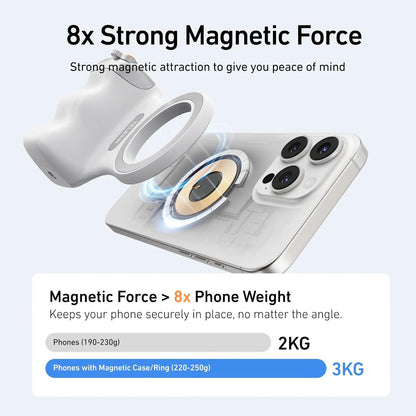 Fun Shot Magnetic Grip with Remote Control MagSafe Compatible Camera Grip for Smartphones Strong Dual-Sided Magnet Ergonomic Handle for Stable Photography & Video Shooting