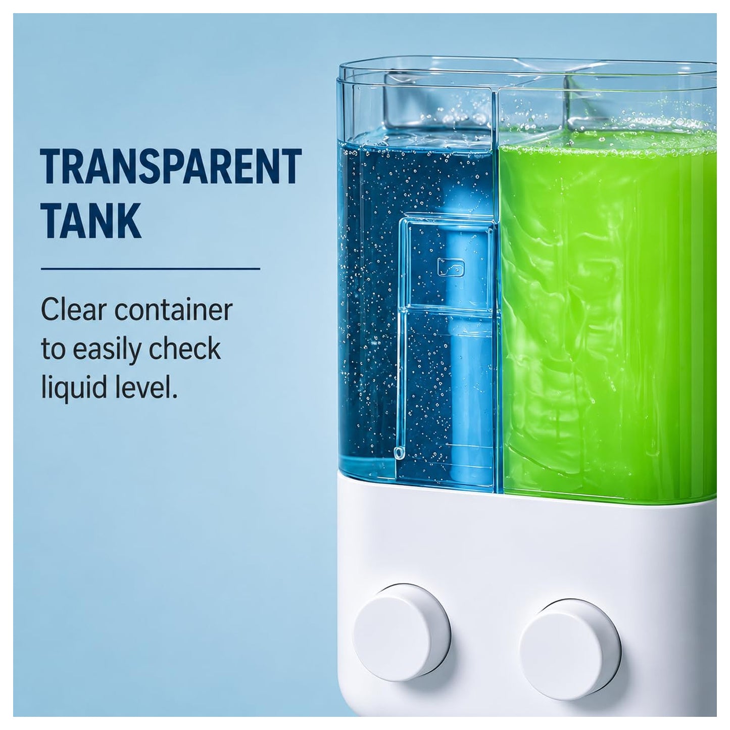 Double Chamber Wall Mounted 1000ml Soap Dispenser Manual Push Pump Liquid Soap & Shampoo Dispenser for Bathroom, Kitchen & Commercial Use