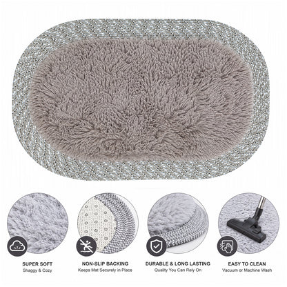 Ultra Soft Shaggy Floor Mat with Non-Slip Backing, Washable Plush Rug for Bedroom, Living Room, Bathroom, Kitchen & Entryway