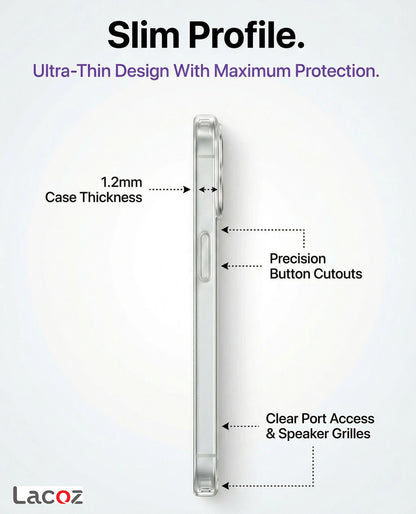 Premium Magnetic Transparent Phone Case for iPhone 12 Crystal Clear Protective Cover with Strong Magnetic Ring for Wireless Charging