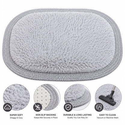 Ultra Soft Shaggy Floor Mat with Non-Slip Backing, Washable Plush Rug for Bedroom, Living Room, Bathroom, Kitchen & Entryway