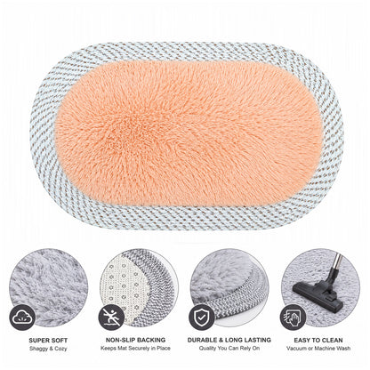 Ultra Soft Shaggy Floor Mat with Non-Slip Backing, Washable Plush Rug for Bedroom, Living Room, Bathroom, Kitchen & Entryway