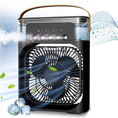 Portable Air Cooler Fan with Humidifier 3-Speed Turbo Cooling LED Night Light USB Powered Personal Air Cooler for Home, Office & Travel Black