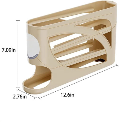 Automatic Rolling Egg Dispenser for Refrigerator, 4 Tier Egg Rack for Fridge, Space Saving Fridge Container, Holds 30 Eggs, Kitchen and Countertop Storage