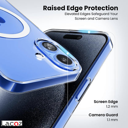 Premium Magnetic Transparent Phone Case for iPhone 16 Crystal Clear Protective Cover with Strong Magnetic Ring for Wireless Charging