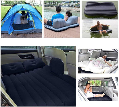 Multi Purpose Inflatable Car Air Bed Mattress for SUV MPV and Car Portable Travel Sleeping Bed with Pump Durable & Comfortable for Camping Road Trips and Outdoor Adventures (Beige)