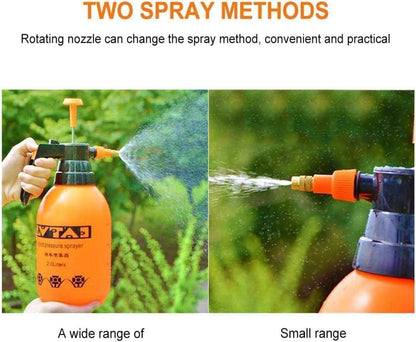 1.5L Handheld Pressure Sprayer Multi-Purpose Pump Spray Bottle for Gardening Cleaning & Household Use