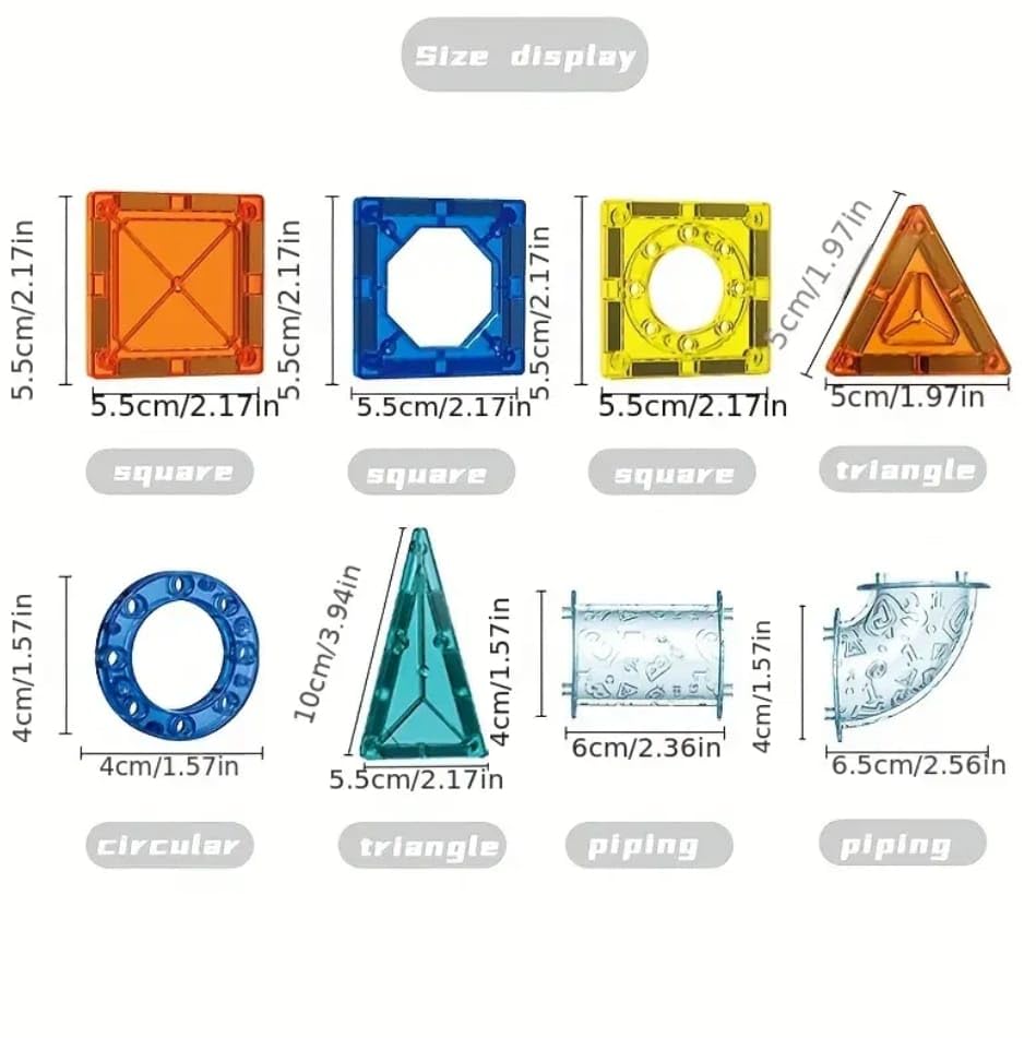 Lacoz Magnetic Tiles Toys for Kids, Starter Set 3D Magnet Building Blocks Construction Playboards, STEM Learning Educational Toddlers Toy Gift for 3+ Year Old Boys and Girls