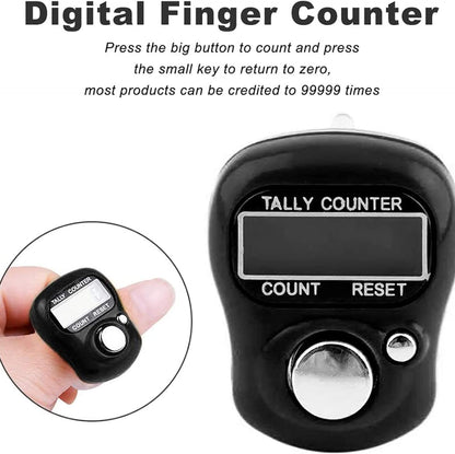 Resettable 5 Digit LCD Electronic Digital Display Finger Hand Tally Tasbeeh Counter Counting, Resettable Finger Digital Tally Lap Counter