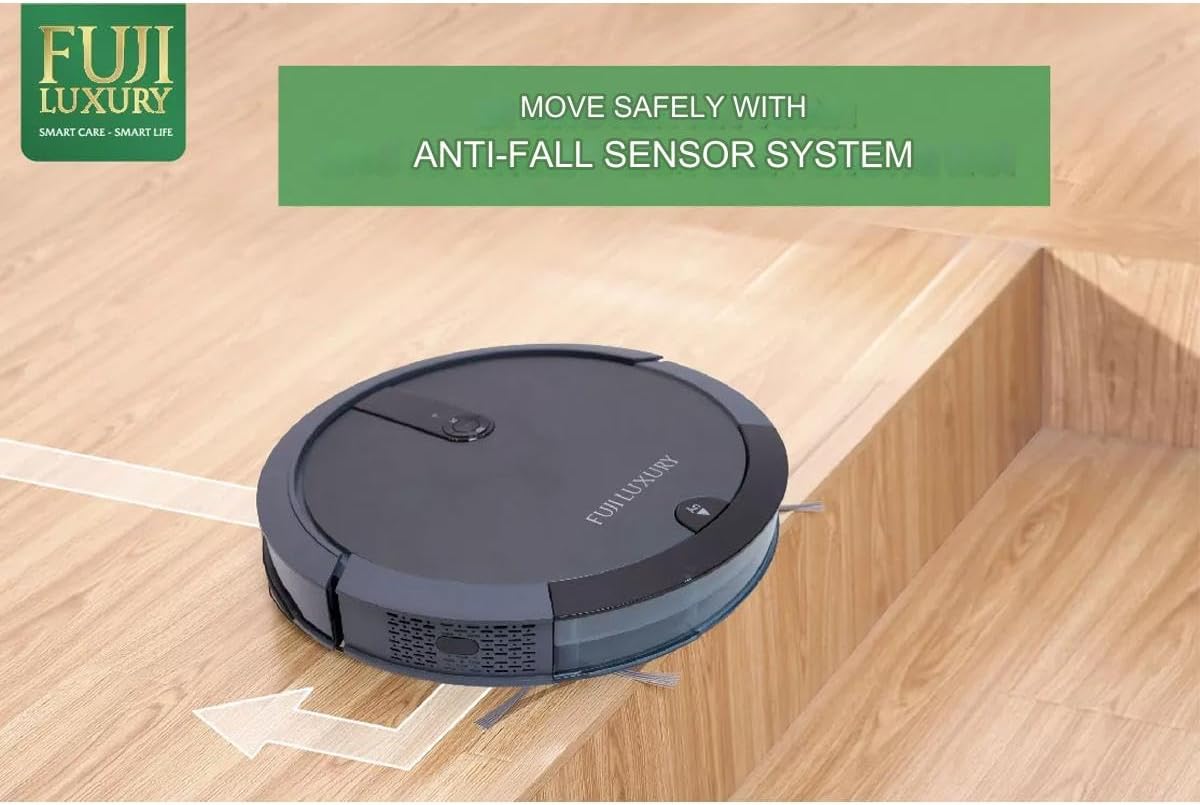 Fuji Luxury T4 Automatic Vacuum Cleaner Robot with Remote Control – Smart Navigation, Powerful Suction, Quiet Operation, Multi-Surface Cleaning, Ideal for Home Office & Pet Hair Cleaning