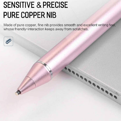 2-in-1 Active Stylus Pen for iOS & Android Touch Screens, Rechargeable & Precise Copper Fine Tip, Compatible with iPad/iPhone/Samsung/Tablets and Other Tablets and Mobiles, Laptops