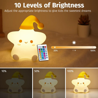 Kids Night Light Cloud Lamp with Remote LED Silicone Color Changing Squishy Glow Soft Portable USB Rechargeable for Bedroom