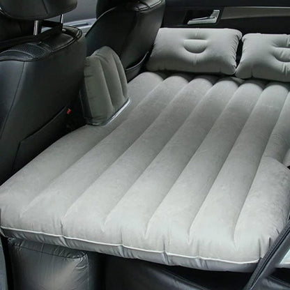 Multi Purpose Inflatable Car Air Bed Mattress for SUV MPV and Car Portable Travel Sleeping Bed with Pump Durable & Comfortable for Camping Road Trips and Outdoor Adventures (Beige)