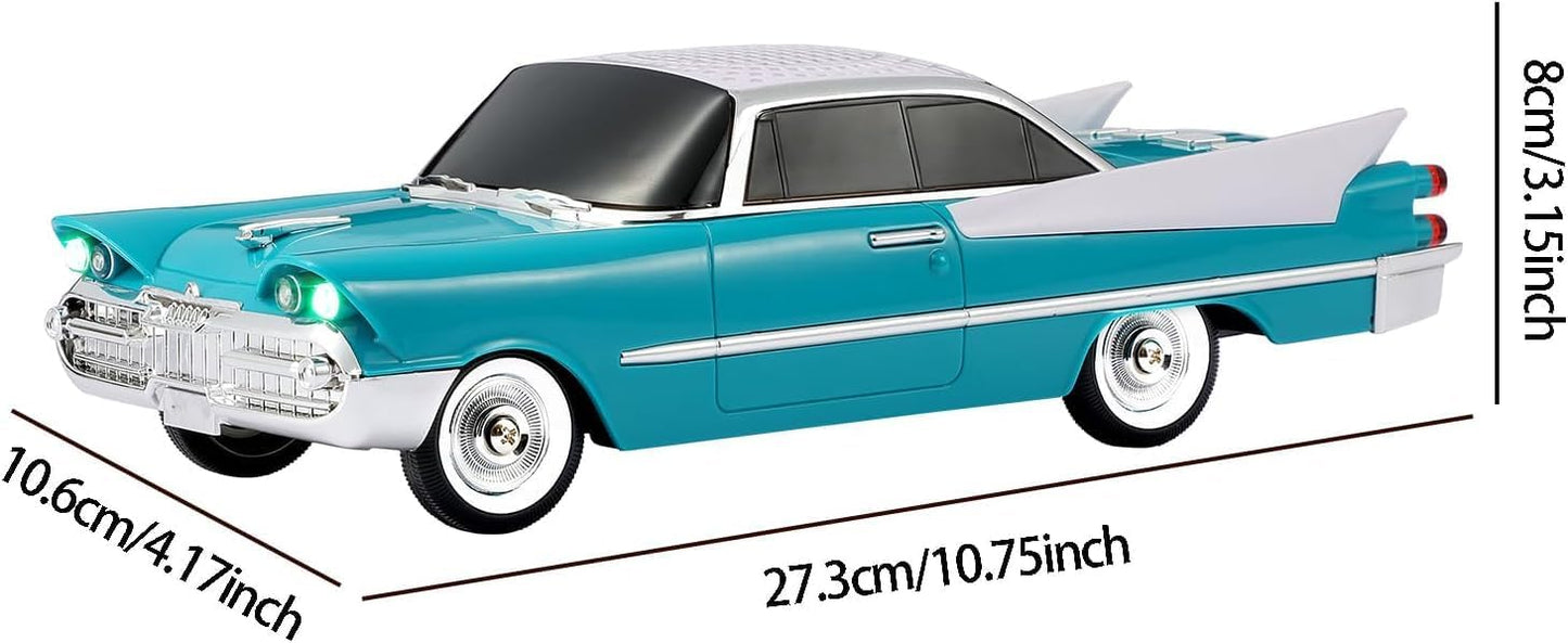 Lacoz Retro Classic Car Design Wireless Speaker with FM Radio, USB/TF Card, Hands-Free Calling, LED Lights, Rechargeable Portable Speaker