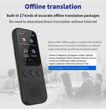 S80 Pro 18-Languages Offline Translation Device with Camera, AI Portable Translator Machine, Language Translator Device, Instant Offline Language Translator, Voice Translator Offline