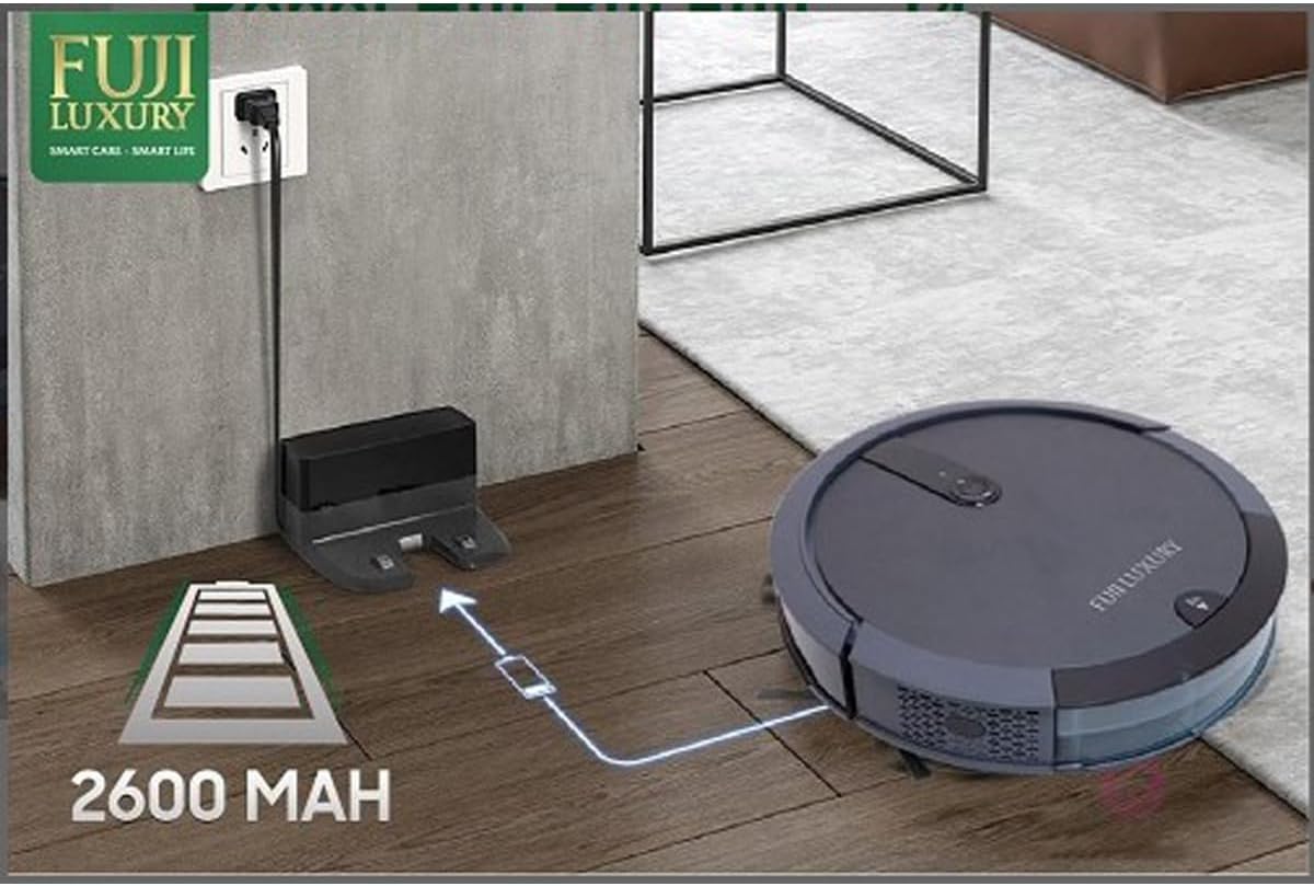 Fuji Luxury T4 Automatic Vacuum Cleaner Robot with Remote Control – Smart Navigation, Powerful Suction, Quiet Operation, Multi-Surface Cleaning, Ideal for Home Office & Pet Hair Cleaning