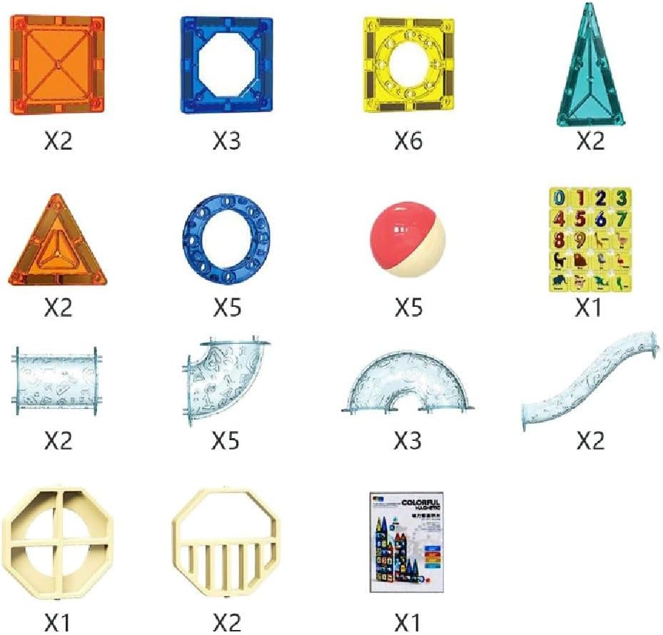 Lacoz Magnetic Tiles Toys for Kids, Starter Set 3D Magnet Building Blocks Construction Playboards, STEM Learning Educational Toddlers Toy Gift for 3+ Year Old Boys and Girls