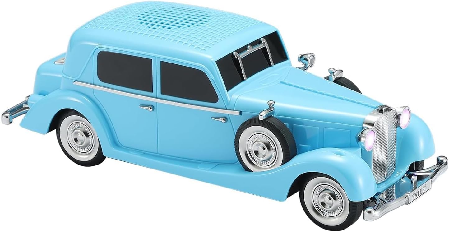 Lacoz Vintage Car Bluetooth Speaker Wireless Portable Retro Car Design Speaker with FM Radio, TF Card, USB, Handsfree Calling & TWS Support – 1500mAh Battery