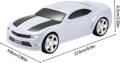 Lacoz  Wireless Car Shape Bluetooth Speaker, 5W Portable Rechargeable Speaker with FM Radio, TF Card, USB, AUX Input, Stereo Sound, Compact Music Player
