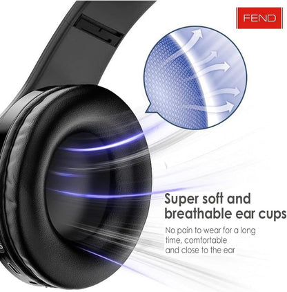 Fend FB67 Super Bass Bluetooth Wireless Headset for iPhone and Android Mobiles and Tablets and PC (Black)
