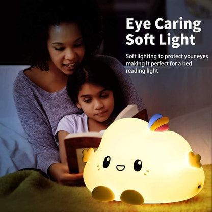 Kids Night Light Cloud Lamp with Remote LED Silicone Color Changing Squishy Glow Soft Portable USB Rechargeable for Bedroom