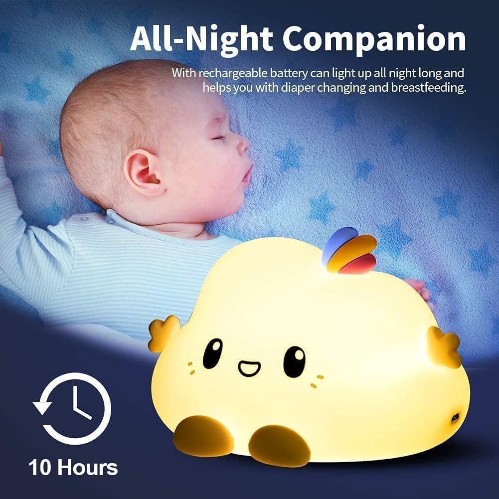 Kids Night Light Cloud Lamp with Remote LED Silicone Color Changing Squishy Glow Soft Portable USB Rechargeable for Bedroom