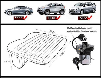 Multi Purpose Inflatable Car Air Bed Mattress for SUV MPV and Car Portable Travel Sleeping Bed with Pump Durable & Comfortable for Camping Road Trips and Outdoor Adventures (Beige)