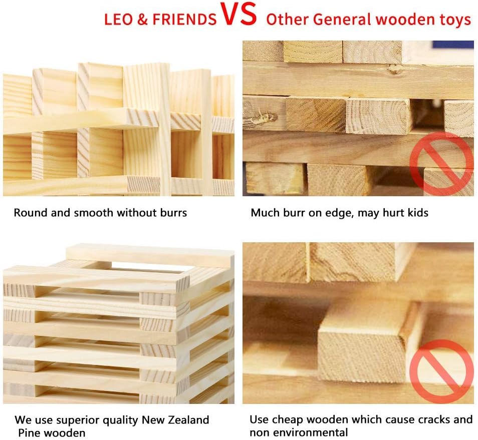 100 PCS Wooden Colour Building Blocks Set for Kids Natural Wood Stacking Blocks Construction Toy Building Kit Educational STEM Toy for Boys and Girls