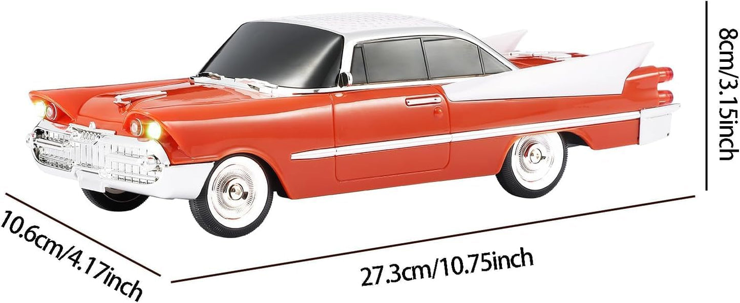 Lacoz Retro Classic Car Design Wireless Speaker with FM Radio, USB/TF Card, Hands-Free Calling, LED Lights, Rechargeable Portable Speaker