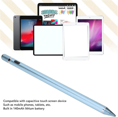 2-in-1 Active Stylus Pen for iOS & Android Touch Screens, Rechargeable & Precise Copper Fine Tip, Compatible with iPad/iPhone/Samsung/Tablets and Other Tablets and Mobiles, Laptops