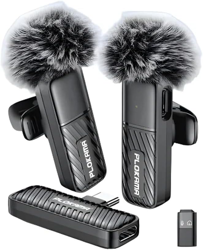 VM-20 Wireless Lavalier Microphone 2.4G Dual Mic System for Live Streaming, Interviews, Vlogging & Video Recording