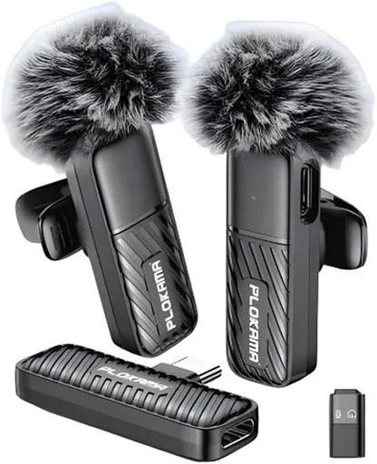 VM-20 Wireless Lavalier Microphone 2.4G Dual Mic System for Live Streaming, Interviews, Vlogging & Video Recording