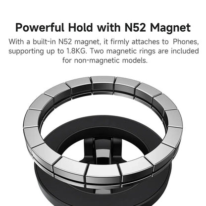 Universal Magnetic Travel Phone Holder Foldable Adjustable Mobile Phone Stand, Strong Magnetic Mount, Multi-Angle Rotation, Compact Portable Holder for Car, Desk, Travel & Home Use