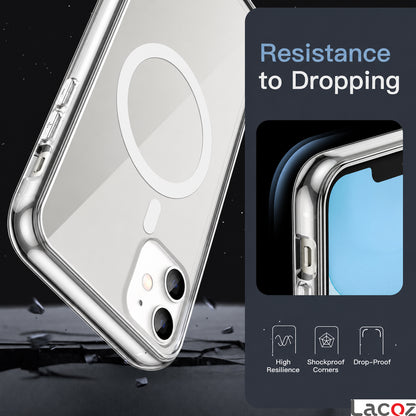 Premium Magnetic Transparent Phone Case for iPhone 11 Crystal Clear Protective Cover with Strong Magnetic Ring for Wireless Charging