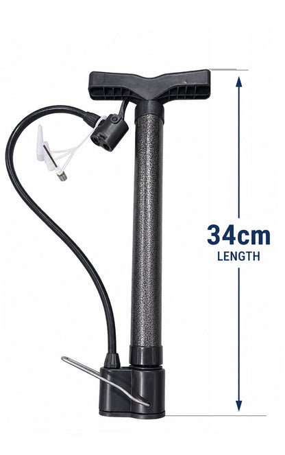 Portable Hand Air Pump with 3 Nozzle Attachments, Manual Air Inflator Pump for Bicycle Tires Sports Balls, Pool Floats, Air Cushions, Inflatable Toys & Outdoor Accessories