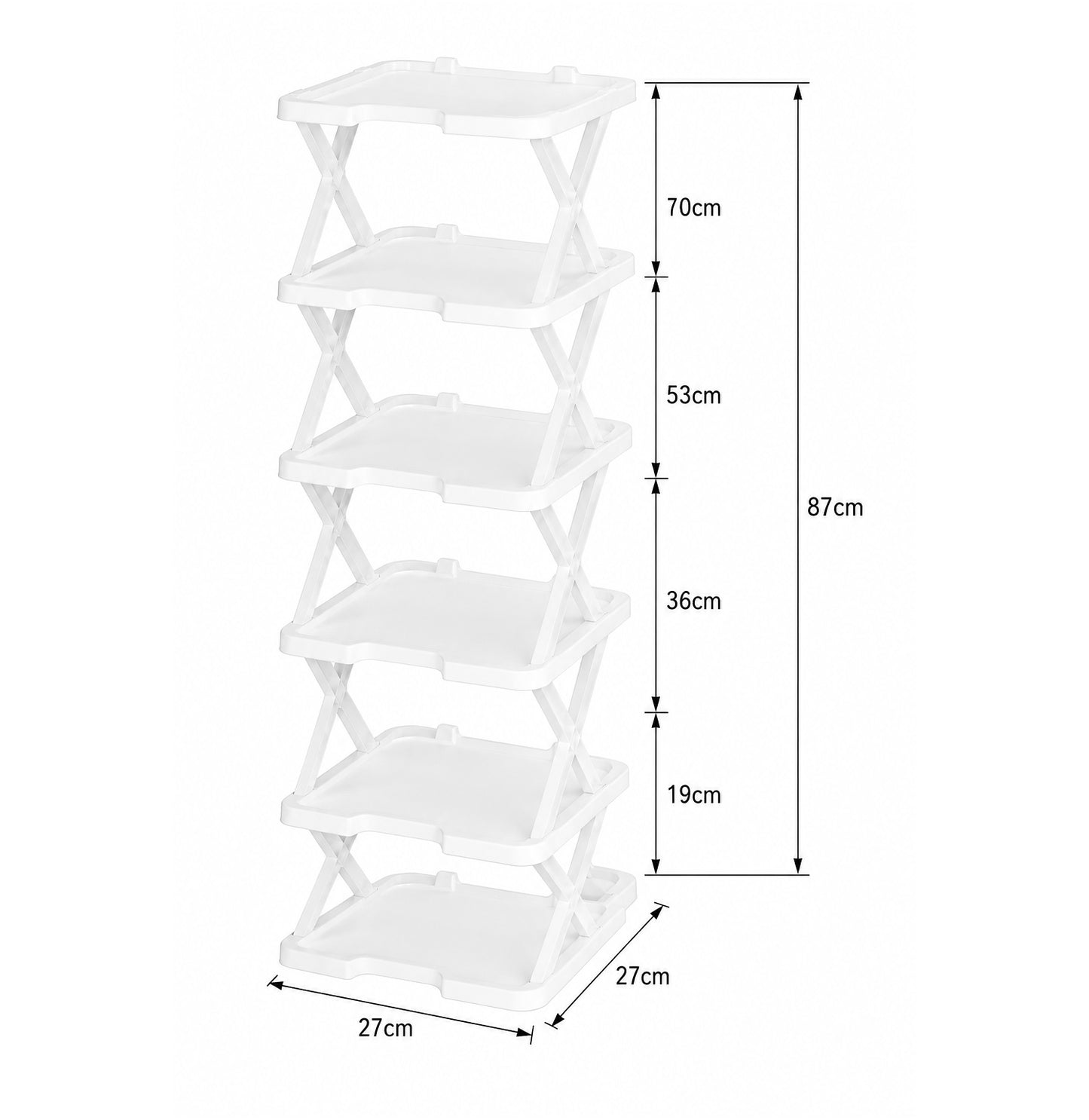 6-Tier Shoe Rack Storage Organizer with Sturdy X-Frame Support Premium PP Shelves, Space-Saving Multi-Layer Shoe Stand for Entryway, Bedroom, Closet & Living Room