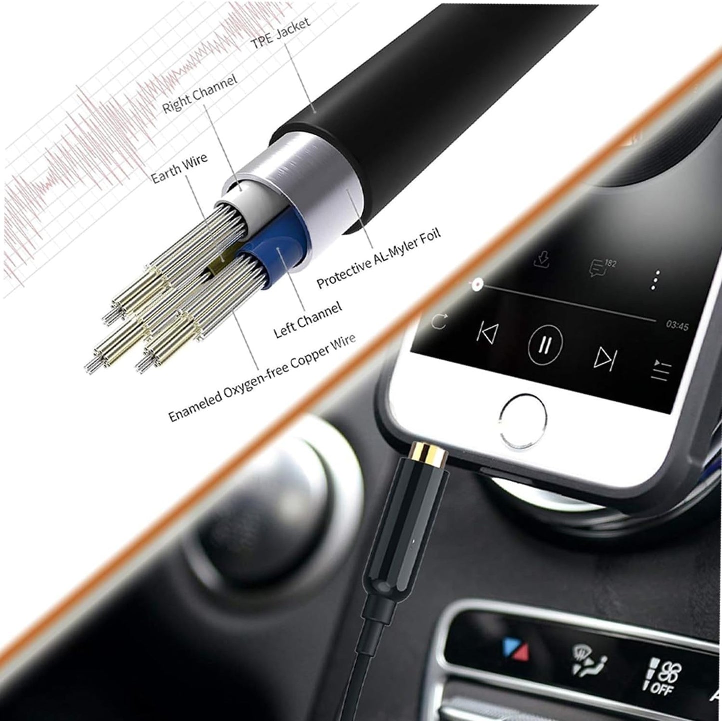 Cassette Adapter for Car Stereo 3.5mm AUX Audio Converter Universal MP3 to Cassette Tape Adapter for Car Audio Systems Plug and Play